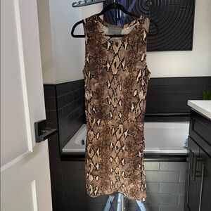 Sunday in Brooklyn Snake Print Dress - Brown and Black